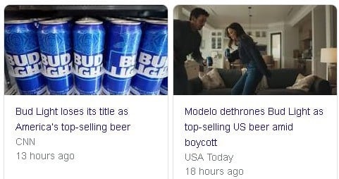 Bud Light No Longer Top Selling Beer