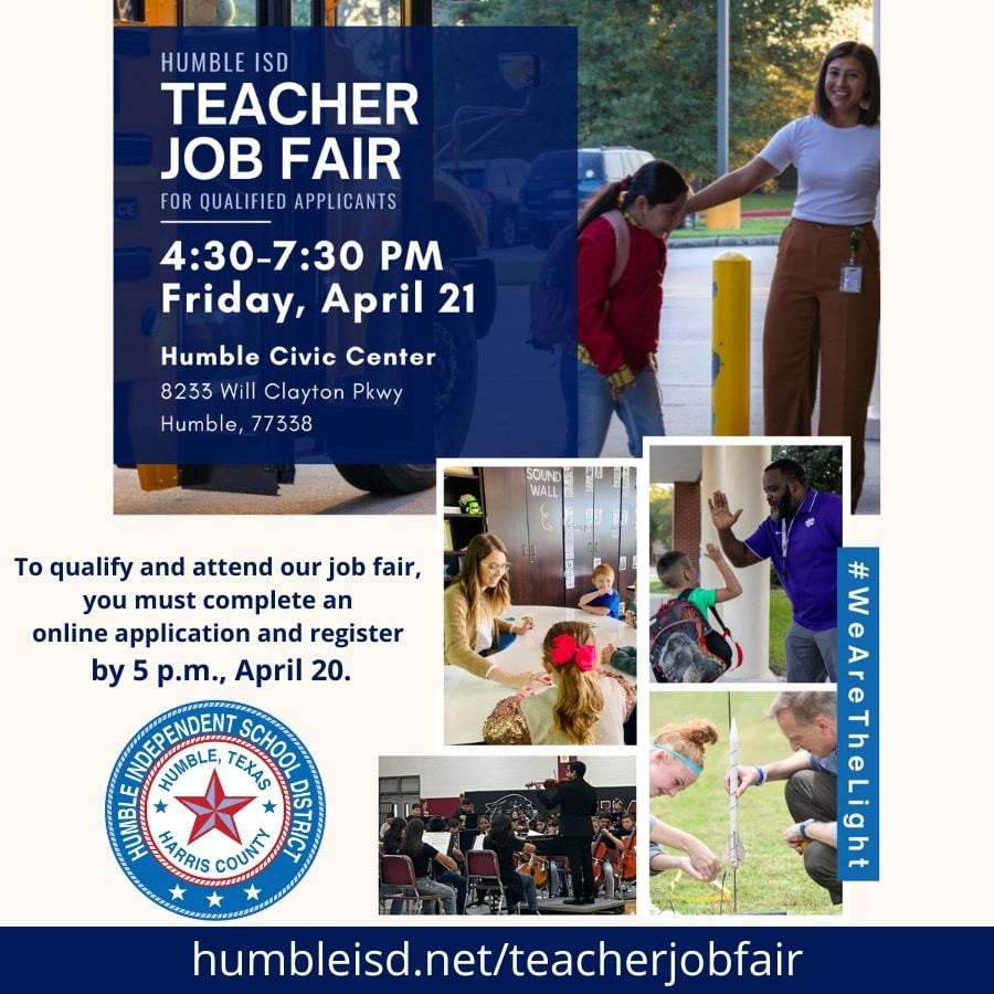 Humble ISD Holding Teacher Job Fair Friday, April 21